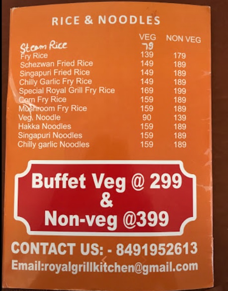 Royal Grill Kitchen Menu Prices