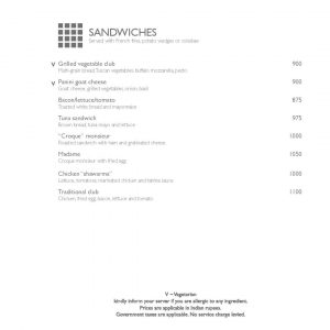 The qube menu sandwich